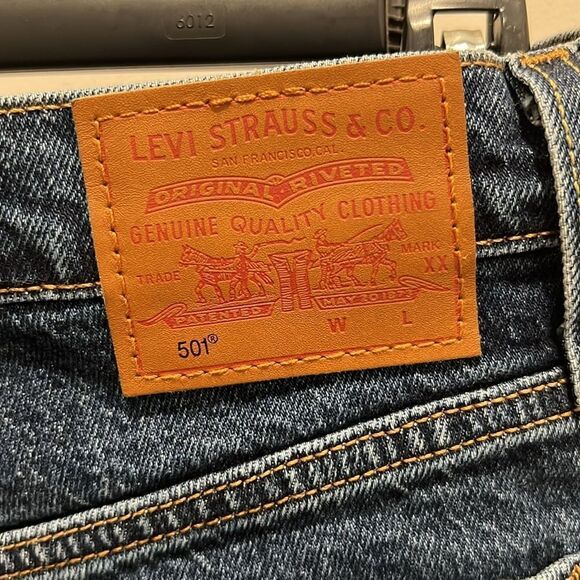 Levi’s Premium 501 ORIGINAL FIT HIGH RISE WOMEN'S SHORTS - Picture 5 of 14